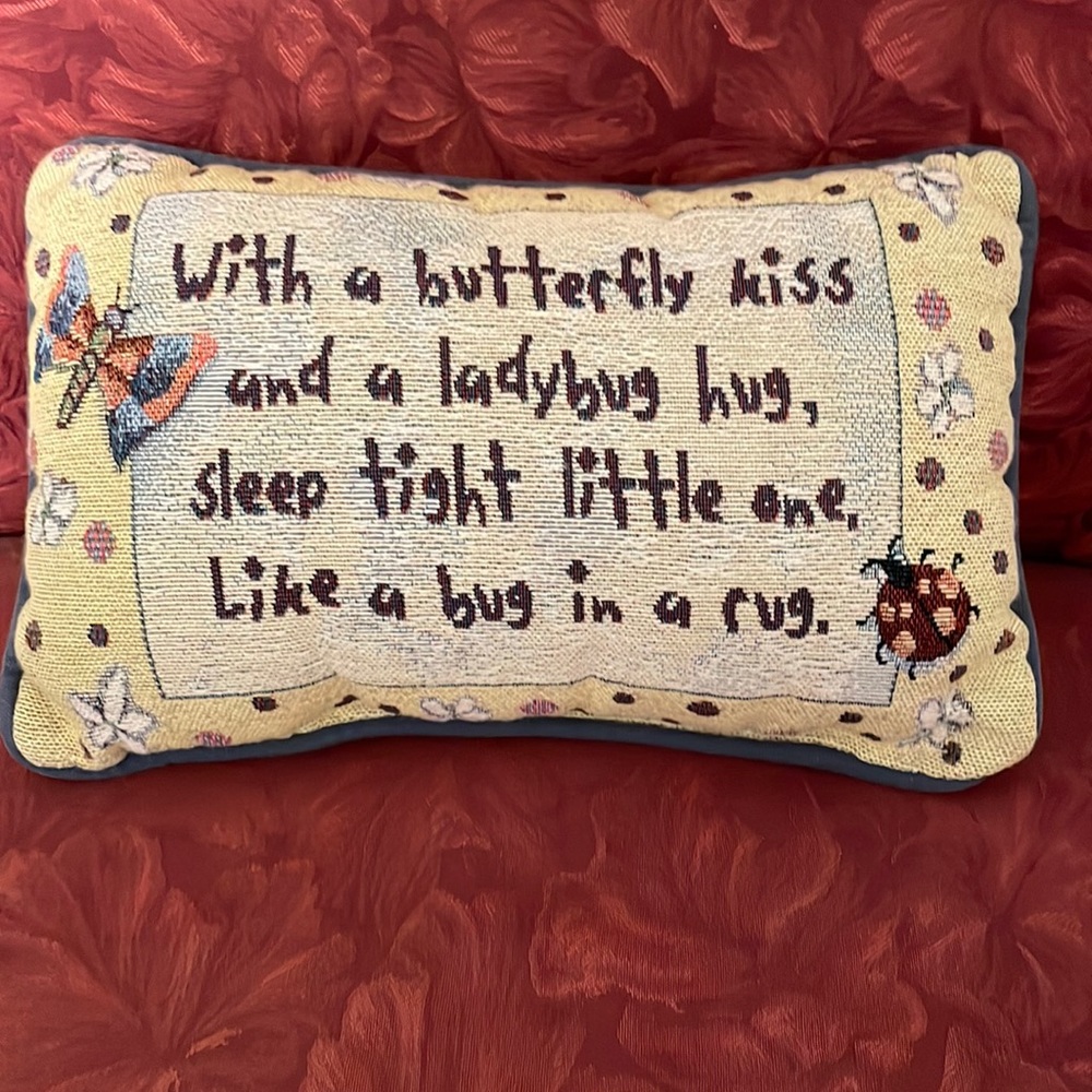 Butterfly & Ladybug “ Pillow for nursery or child’s room